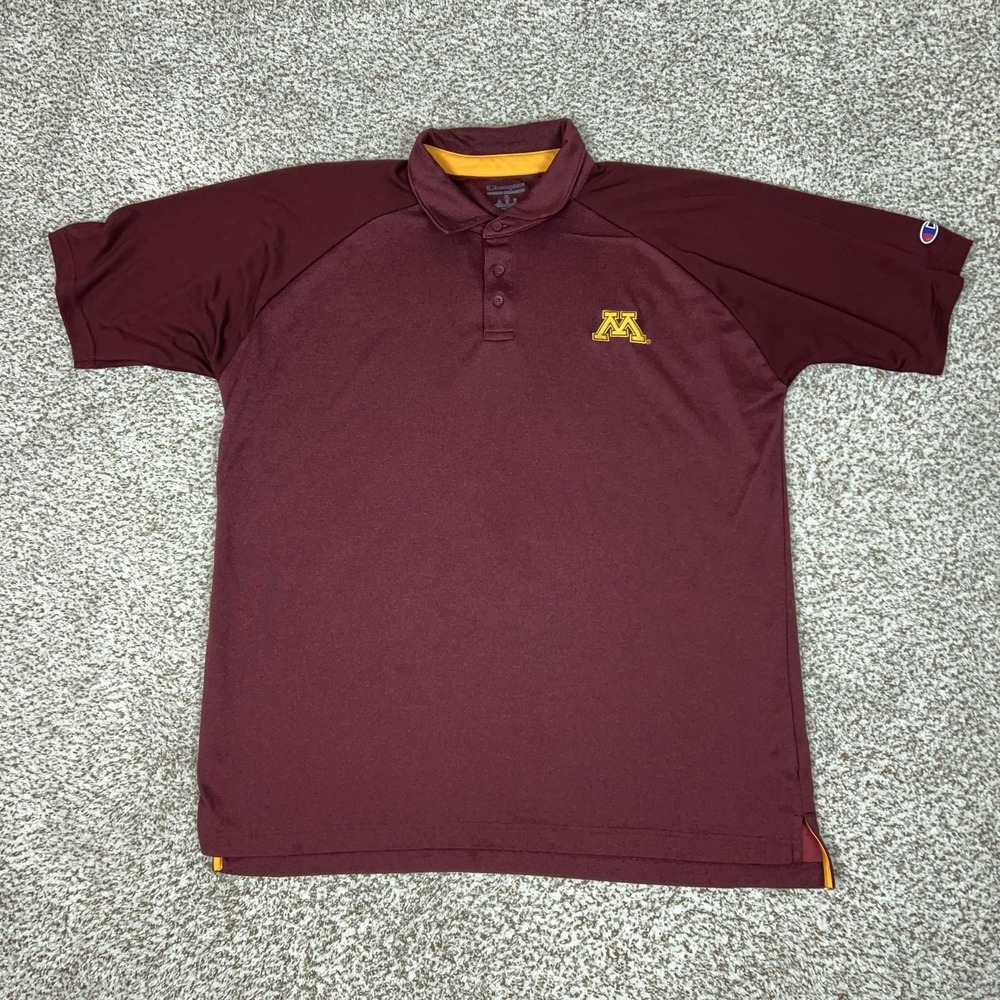 Minnesota Golden Gophers Shirt Polo Mens XL Maroon NCAA Football Champion Golf